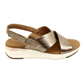 Caprice Taupe Sandales En Cuir Métallisé 9-28702-20 341 doré 1