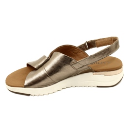 Caprice Taupe Sandales En Cuir Métallisé 9-28702-20 341 doré 3