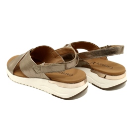 Caprice Taupe Sandales En Cuir Métallisé 9-28702-20 341 doré 6