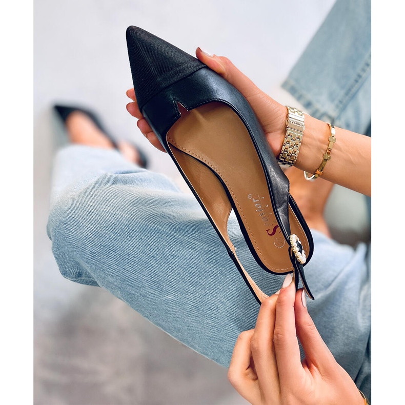 Seastar Ballerines à talon ouvert de Sanaz Black noir 2