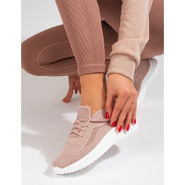 Chaussures de sport textile femme Shelovet rose poudré 2 Chaussures de sport textile femme Shelovet rose poudré 2