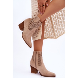 FB1 Santiags Femme en Daim Beige Norvella 2
