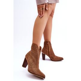 FB1 Boots Talons Daim Ajouré Marron Logan brun 7