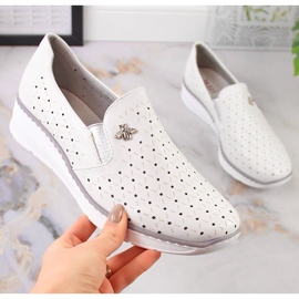 Chaussures compensées ajourées femme blanches Jezzi MR1840-12 4