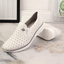 Chaussures compensées ajourées femme blanches Jezzi MR1840-12 6
