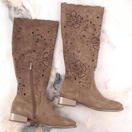 M. DASZYŃSKI Bottes de printemps en daim ajouré pour femme marron M.Daszyński SA197-18 brun 5