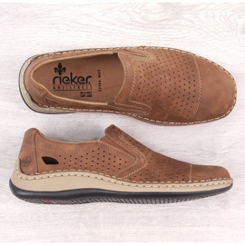 Rieker 05286-24 chaussures à enfiler ajourées en cuir marron pour hommes brun 2 Rieker 05286-24 chaussures à enfiler ajourées en cuir marron pour hommes brun 2