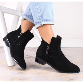Bottines femme daim noir ajouré Vinceza 10885 le noir 4