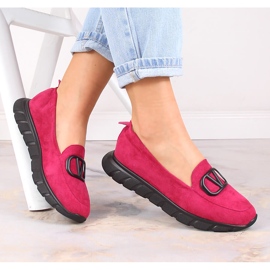 Slip-on femme en daim fuchsia Vinceza 10859 rose 6