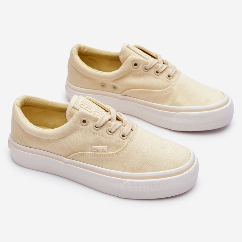 Baskets à plateforme en tissu Big Star LL274144 Jaune clair 1