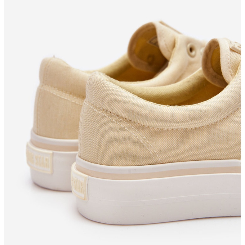 Baskets à plateforme en tissu Big Star LL274144 Jaune clair 2