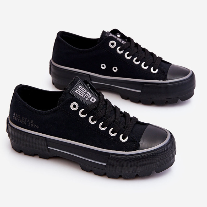 Baskets Plateforme Tissu Big Star LL274149 Noir le noir 1