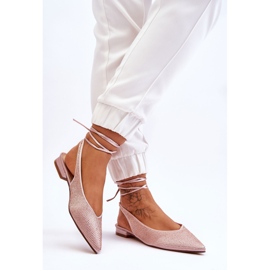 Ballerines Beiges Nouées Avec Strass Mavis brun 2