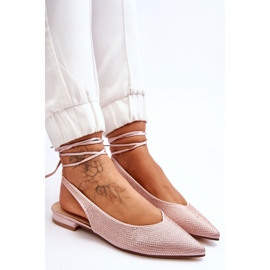 Ballerines Beiges Nouées Avec Strass Mavis brun 5