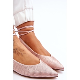 Ballerines Beiges Nouées Avec Strass Mavis brun 4