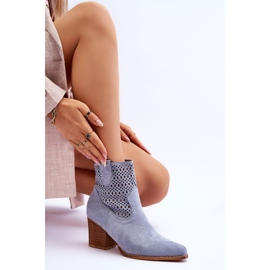 FB1 Santiags Femme en Daim Bleu Clair Norvella 6