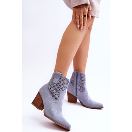 FB1 Santiags Femme en Daim Bleu Clair Norvella 5