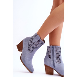 FB1 Santiags Femme en Daim Bleu Clair Norvella 3