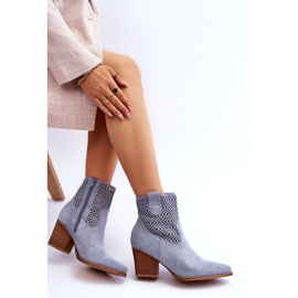 FB1 Santiags Femme en Daim Bleu Clair Norvella 7