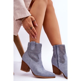 FB1 Santiags Femme en Daim Bleu Clair Norvella 8