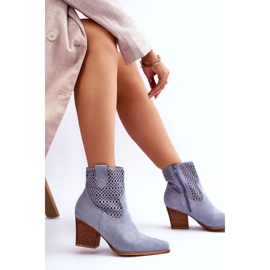 FB1 Santiags Femme en Daim Bleu Clair Norvella 9