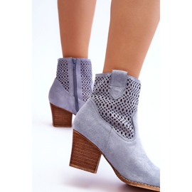 FB1 Santiags Femme en Daim Bleu Clair Norvella 4