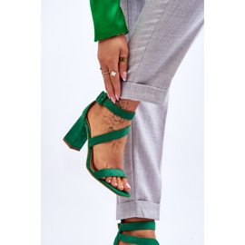 FB2 Sandales à talons hauts en daim pour femmes Green Lanes vert 5