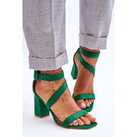 FB2 Sandales à talons hauts en daim pour femmes Green Lanes vert 4