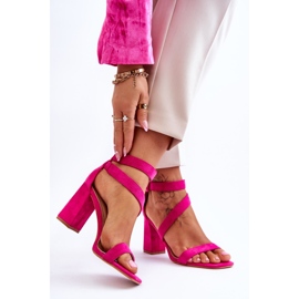 Sandales à talons hauts en daim pour femmes Fuchsia Lanes rose 2