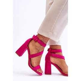 Sandales à talons hauts en daim pour femmes Fuchsia Lanes rose 4