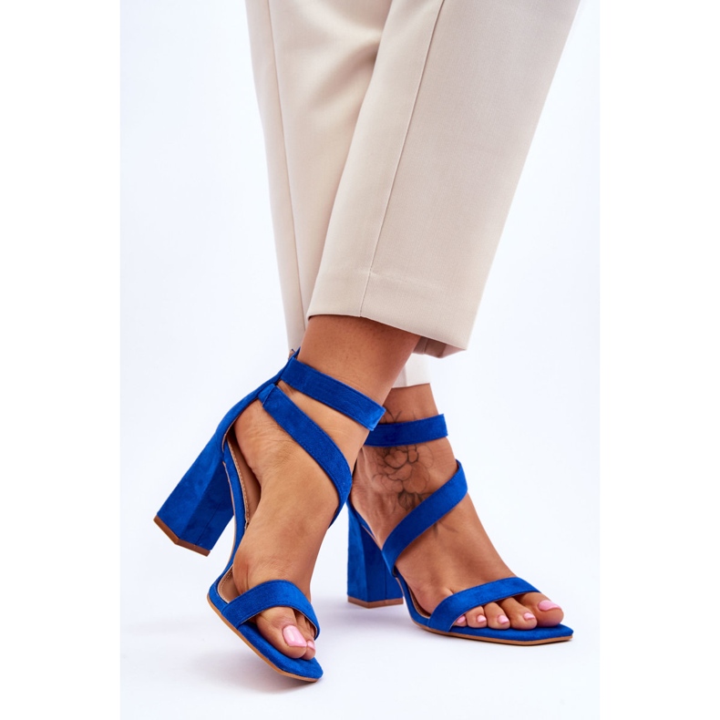 Sandales à talons hauts en daim pour femmes Blue Lanes bleu 2