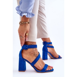 Sandales à talons hauts en daim pour femmes Blue Lanes bleu 3