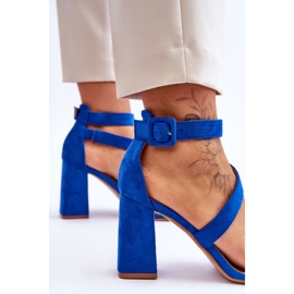 Sandales à talons hauts en daim pour femmes Blue Lanes bleu 4