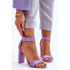 Sandales Talons Hauts Daim Violet Jacqueline 1