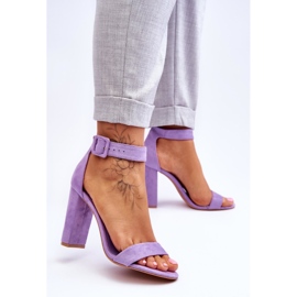 Sandales Talons Hauts Daim Violet Jacqueline 2