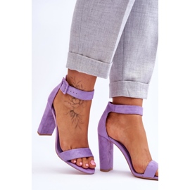 Sandales Talons Hauts Daim Violet Jacqueline 3