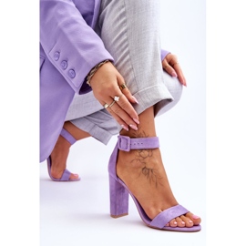 Sandales Talons Hauts Daim Violet Jacqueline 4