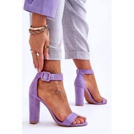 Sandales Talons Hauts Daim Violet Jacqueline 6
