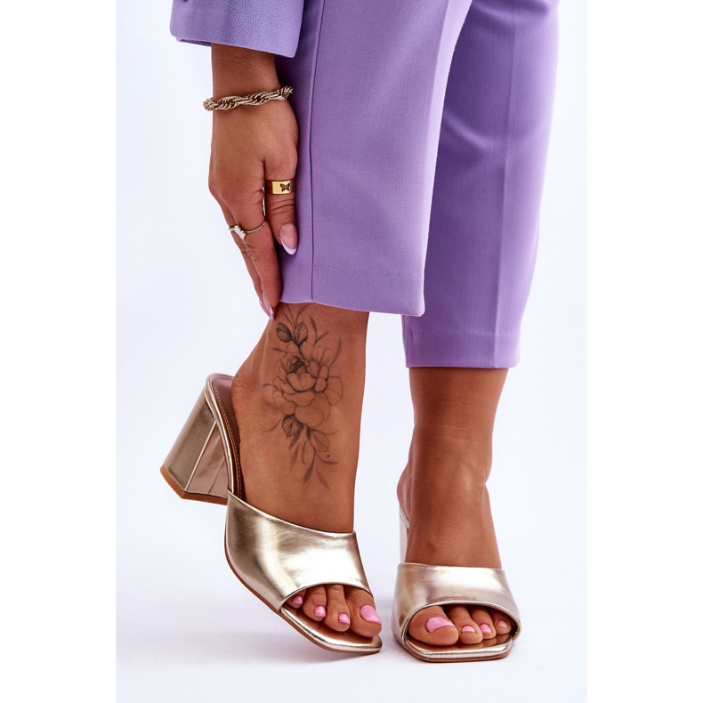 Chaussons Classiques Femme Cuir Doré Loara 1