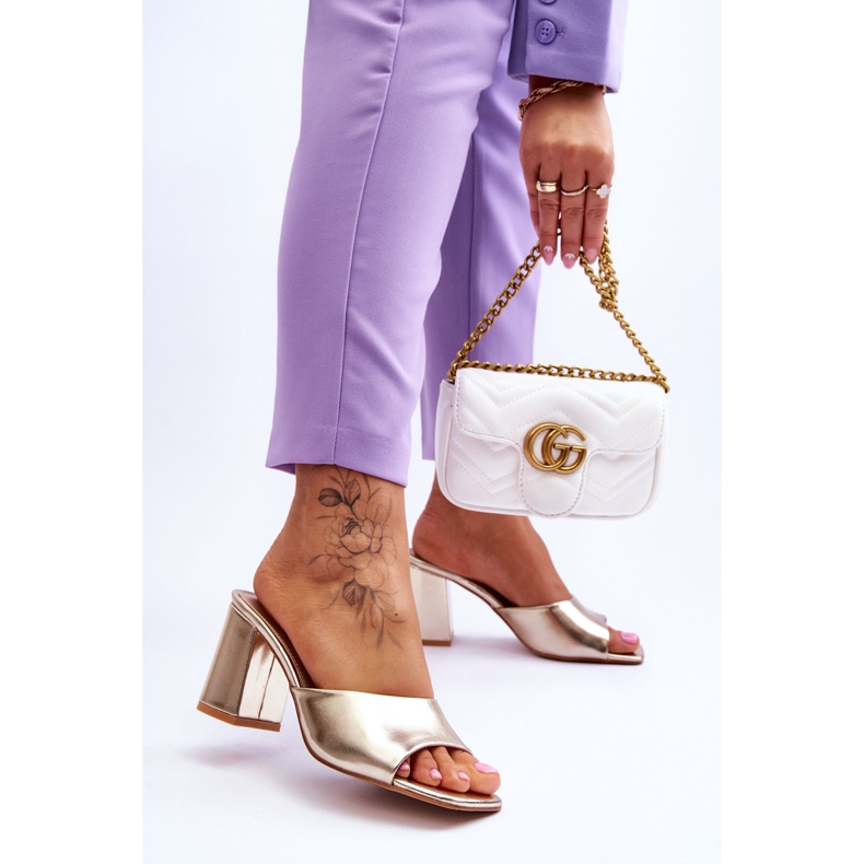 Chaussons Classiques Femme Cuir Doré Loara 2