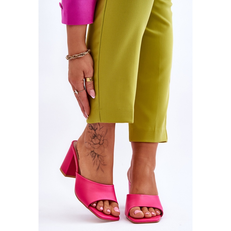 FJ1 Chaussons Classiques Femme Cuir Fuchsia Loara rose 1