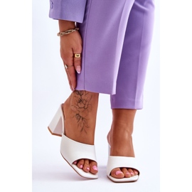 FJ1 Chaussons Classiques en Cuir pour Femme Blanc Loara 1