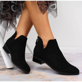 Bottines Spring ajourées en daim noir Vinceza le noir 4