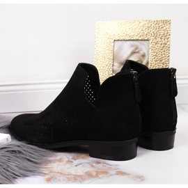 Bottines Spring ajourées en daim noir Vinceza le noir 2