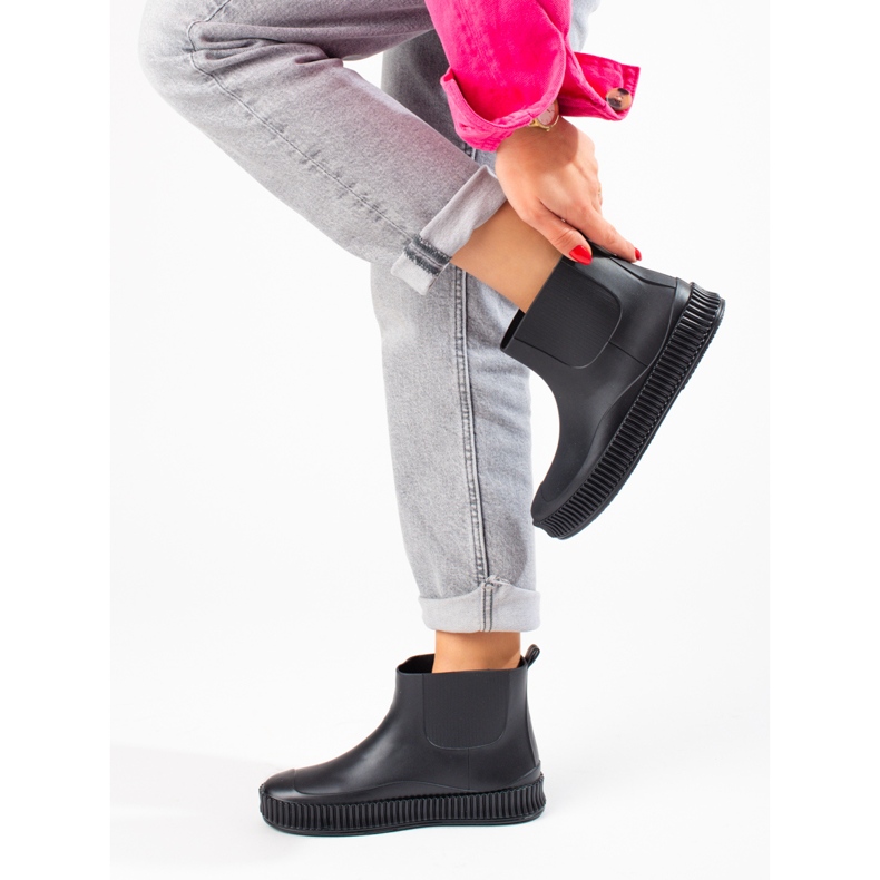 Bottes de pluie noires Shelovet pour femmes le noir 1