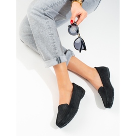 Mocassins femme Vinceza en cuir noir 1