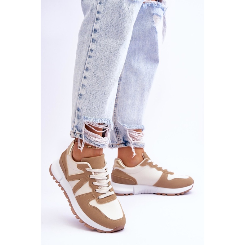 Chaussures de sport Elliot beiges basses pour femmes 2