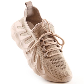 Chaussures de sport en maille pour femmes beige Vinceza 13575 1