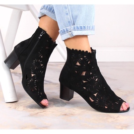 M. DASZYŃSKI Bottines ajourées printemps femme peep toe noir M.Daszyński MR1954-10 le noir 1 M. DASZYŃSKI Bottines ajourées printemps femme peep toe noir M.Daszyński MR1954-10 le noir 1