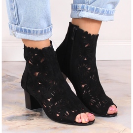 M. DASZYŃSKI Bottines ajourées printemps femme peep toe noir M.Daszyński MR1954-10 le noir 2